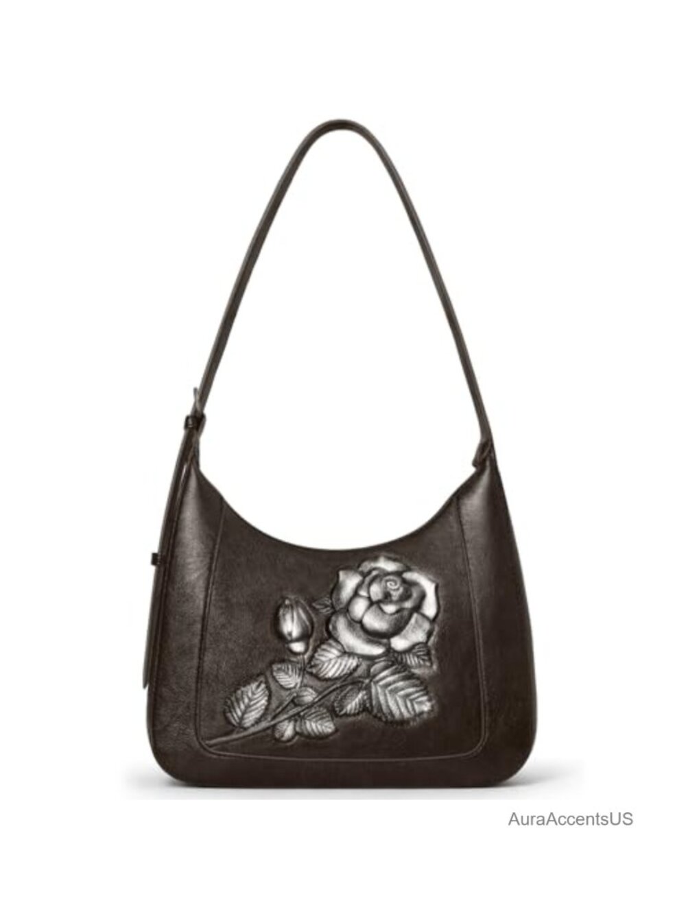 Vegan Leather Crescent Shoulder Bag Small Hobo Purse